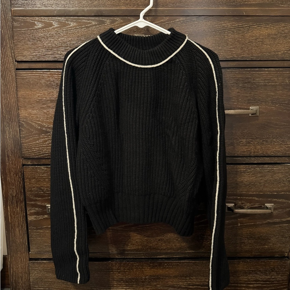 H&M Black Sweater with White Accents